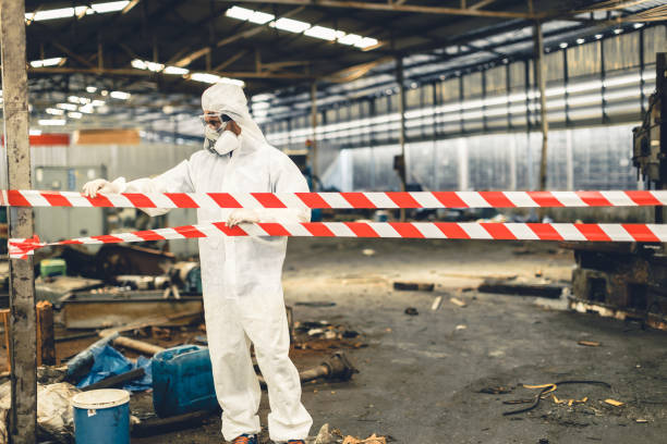 Professional Biohazard technician working in Evansville, AR